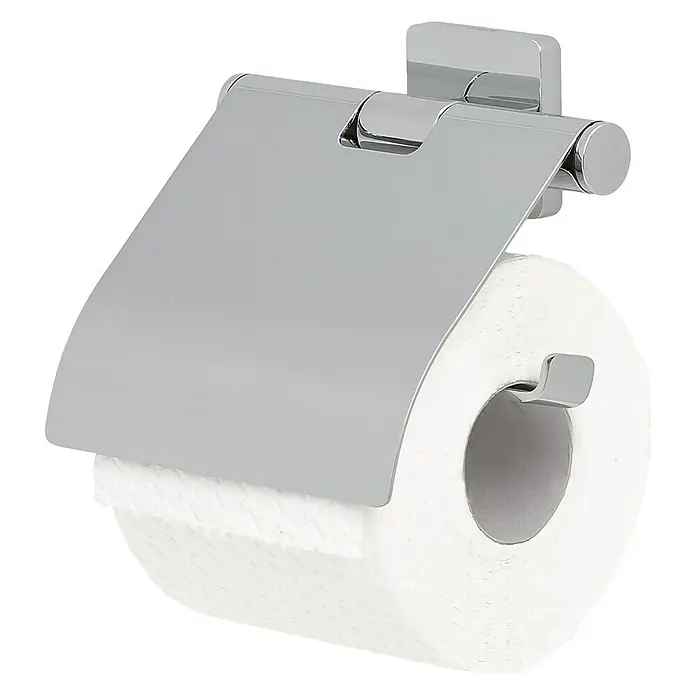 Tiger Dock Toiletrolhouder - Met deksel, Chroom - Diagonaal zicht