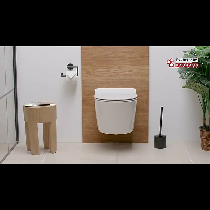 BAUHAUS Paris WC-Bürstengarnitur Black - Stahl, Schwarz
