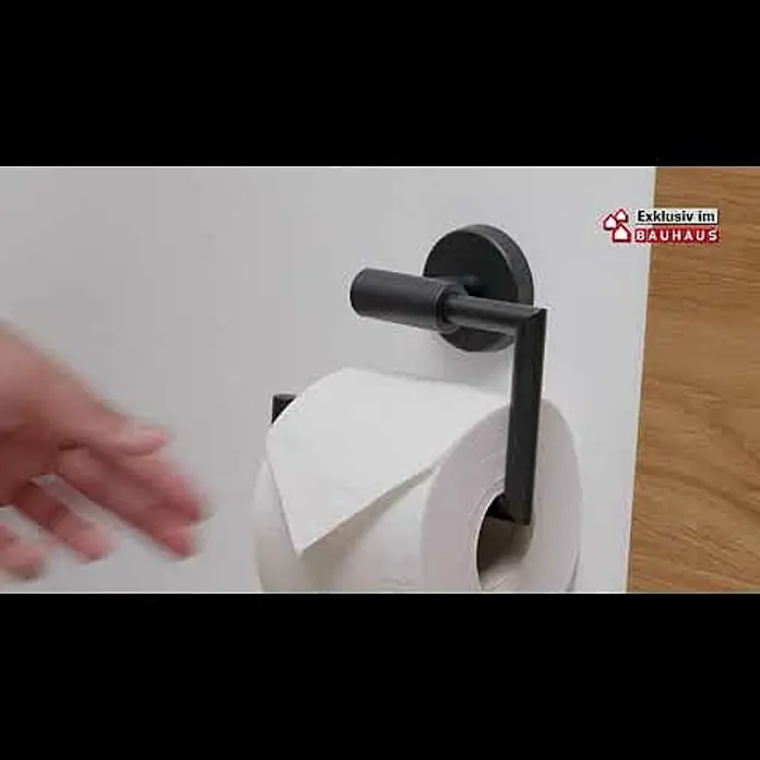BAUHAUS Paris Toilettenpapierhalter Black - Ohne Deckel, Stahl, Pulverbeschichtet