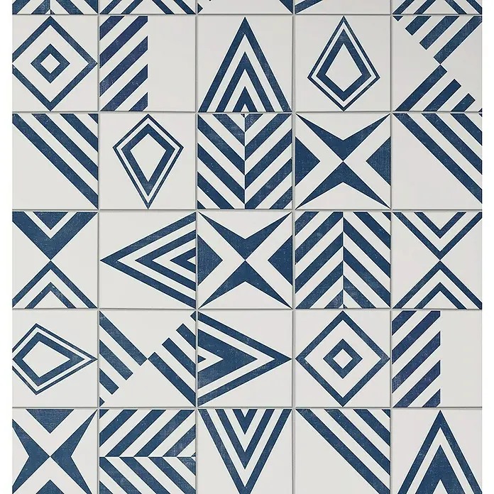 Grosfillex Revestimiento de pared Element 3D Iliade - L x An: 260 x 37,5 cm, Blanco/Azul, Liso - Primer plano