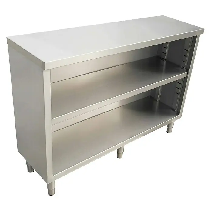 Grillküchen-Modul Schrank offen - L x B x H: 60 x 100 x 90 cm, Edelstahl - Diagonale Ansicht