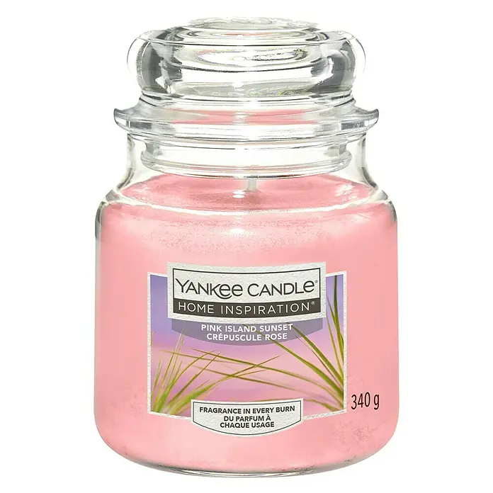 Yankee Candle Home Inspirations Duftkerze Classic - Im Glas, Pink Island Sunset, Medium - Vorderansicht