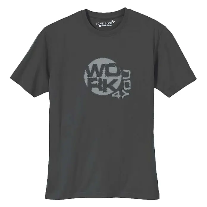 Scheibler T-Shirt work 4 you - M, Anthrazit - Vorderansicht