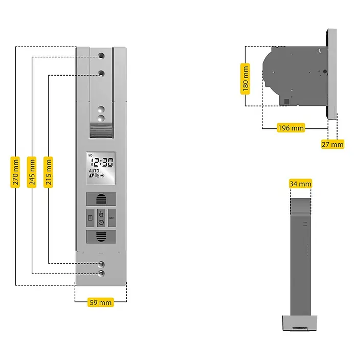 Schellenberg Rollladen-Gurtwickler Rollo Drive 105 Plus - Zugkraft: 60 kg, Gurtbreite: 23 mm, Unterputz - Skizze