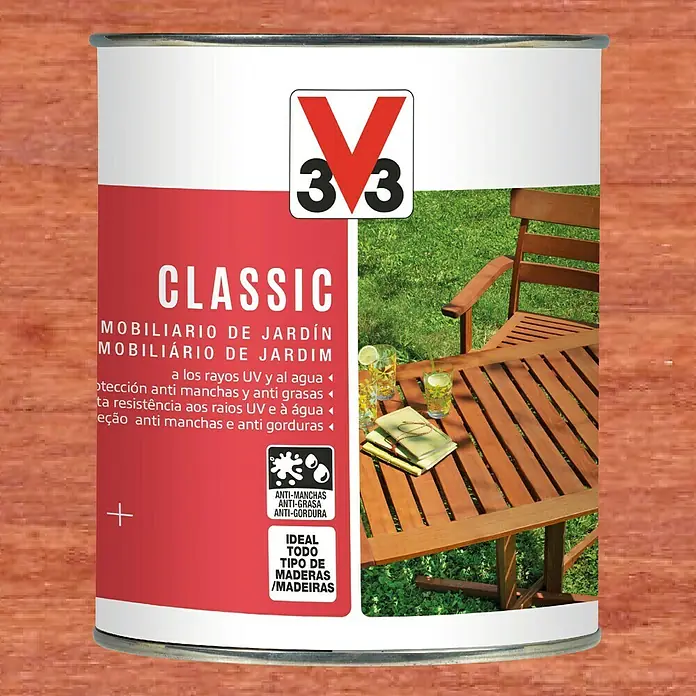 V33 Aceite para teca Classic - Teca, 750 ml, Mate