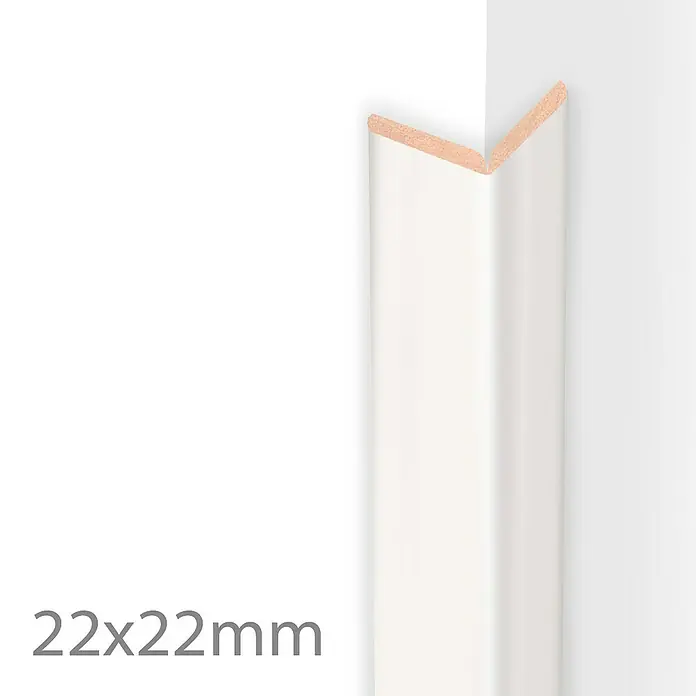 Hoeklijst - Wit, MDF - Close-up