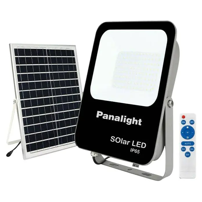 Proyector LED solar Cosmo - 100 W, 4,5 x 22,8 x 26 cm, IP65 - Vista angular