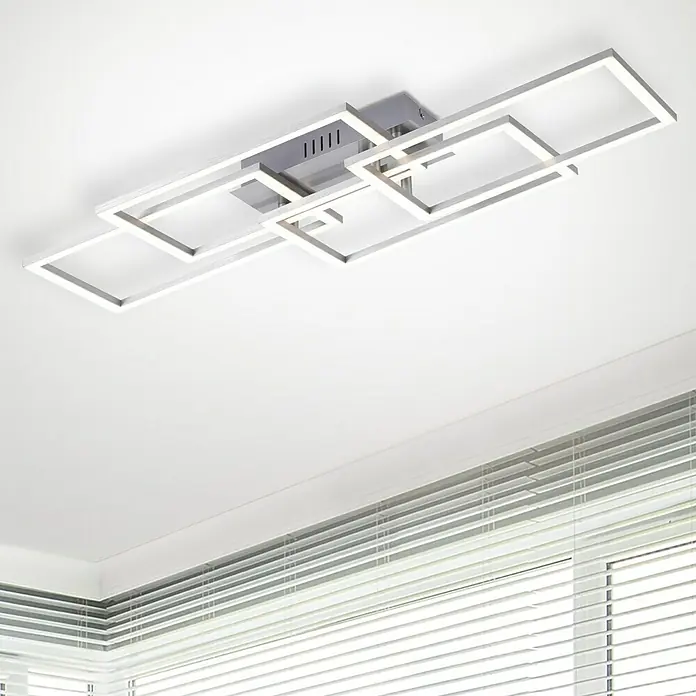 LeuchtenDirekt Plafón LED Iven - 38 W, L x An x Al: 34,5 x 70 x 9,5 cm, Níquel, Blanco, Blanco cálido - Detalle de la imagen