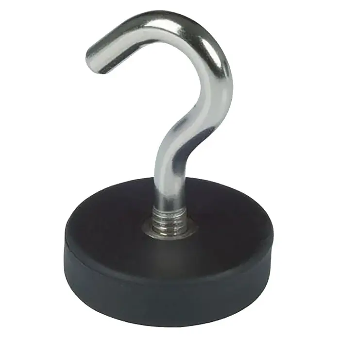 Fix-o-moll Magnethaken Neodym gummiert - Rund, Durchmesser: 38 mm, Höhe: 43 mm - Diagonale Ansicht