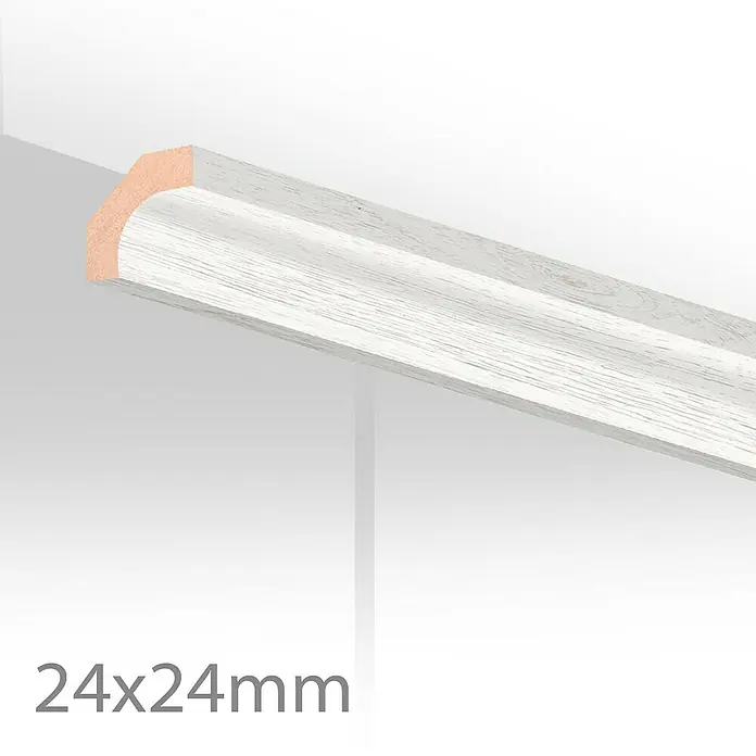 Hollat - 260 x 2,4 x 2,4 cm, MDF, Structuur Wit - Close-up