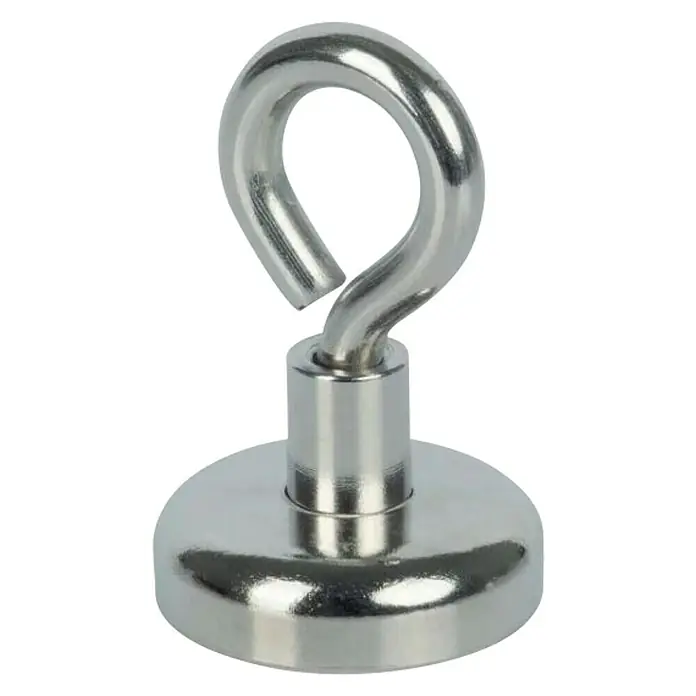 Fix-o-moll Topfmagnet Neodym mit Öse - Durchmesser: 20 mm, Höhe: 31 mm, Traglast: 40 kg - Diagonale Ansicht