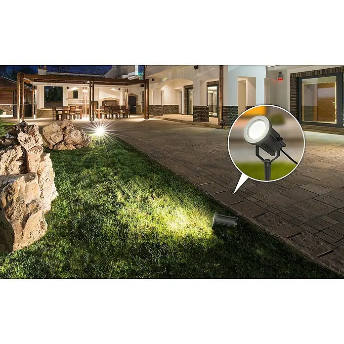 Lavida Milan LED-Außenleuchte - 8 W, Farbe Gehäuse: Schwarz, IP65 - Stimmungsaufnahme