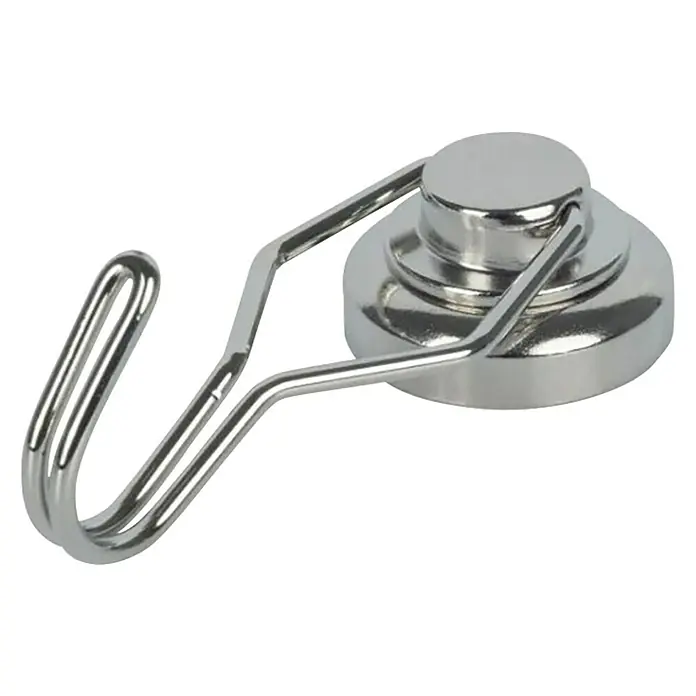 Fix-o-moll Topfmagnet Neodym mit Haken - Traglast: 40 kg - Diagonale Ansicht