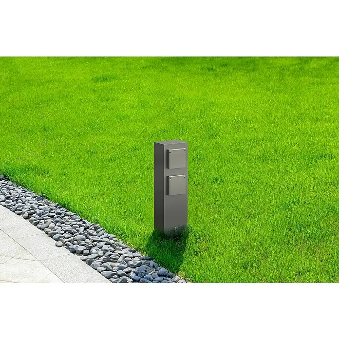 Lavida Milan Steckdosensäule - 2-fach, Grau, Höhe: 32 cm, IP44 - Stimmungsaufnahme