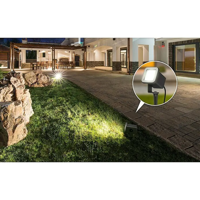 Lavida Milan LED-Außenleuchte - 8 W, Farbe Gehäuse: Schwarz, IP65 - Stimmungsaufnahme