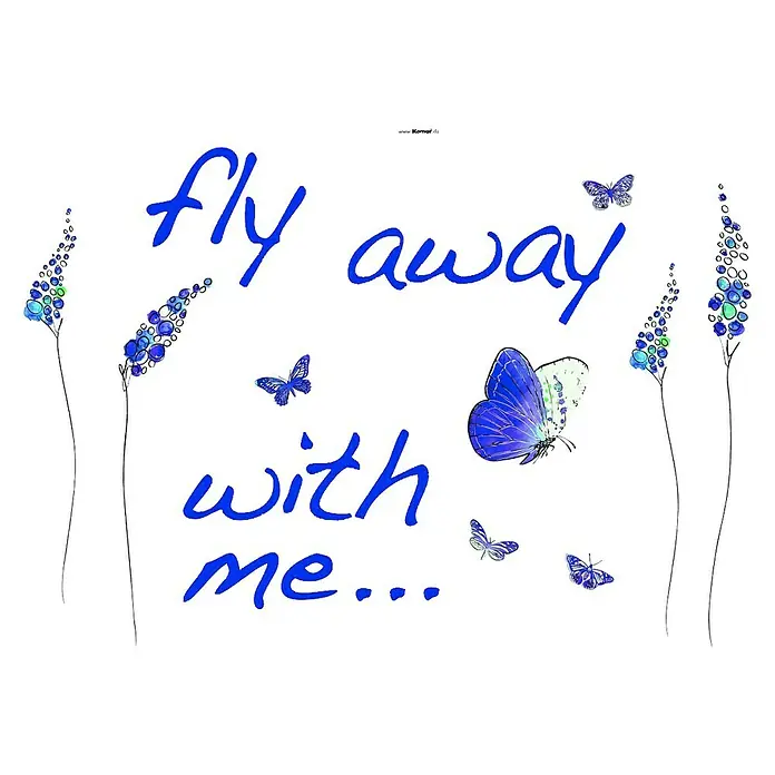 Komar Ukrasna naljepnica Fly away with me - Butterflies, Lila - Pogled s gornje strane