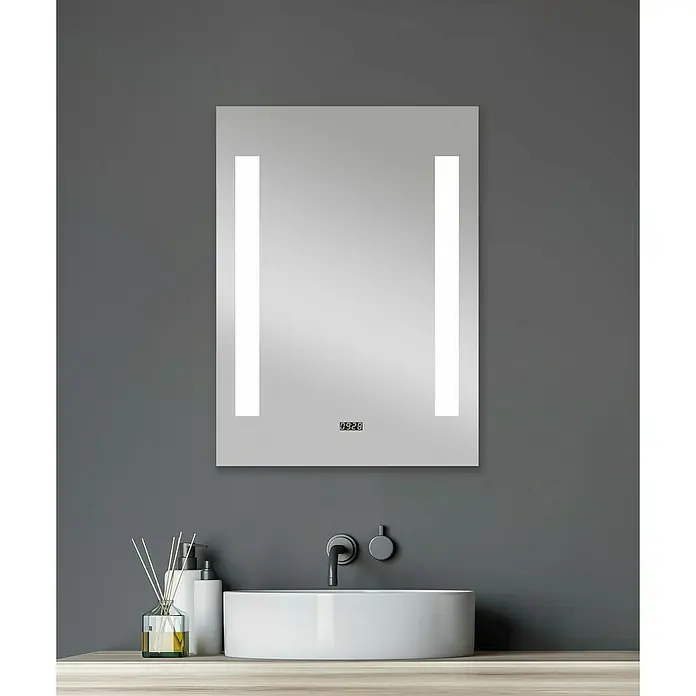 DSK LED-Lichtspiegel Chrystal Creek - 50 x 70 cm, Mit Kippschalter - Stimmungsaufnahme