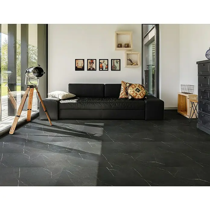 Aqua-Step Aqua Click XL Kliktegel Aberdeen - 95 cm x 47,5 cm x 4 mm, Aberdeen Zwart, SPC (Solid Polymer Core) - Sfeeropname