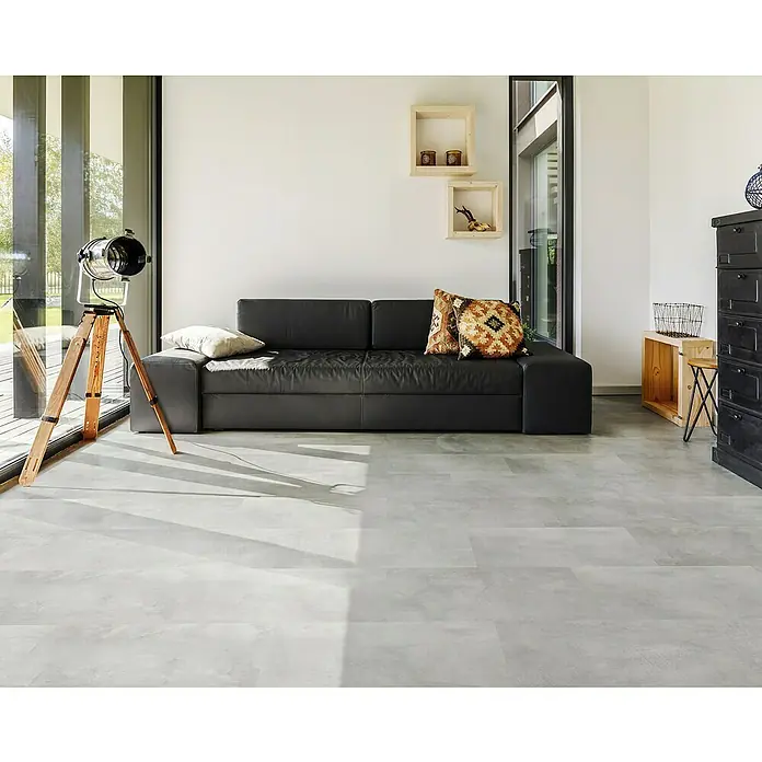 Aqua-Step Aqua Click XL Kliktegel Brighton - 95 cm x 47,5 cm x 4 mm, Brighton Grijs, SPC (Solid Polymer Core) - Sfeeropname