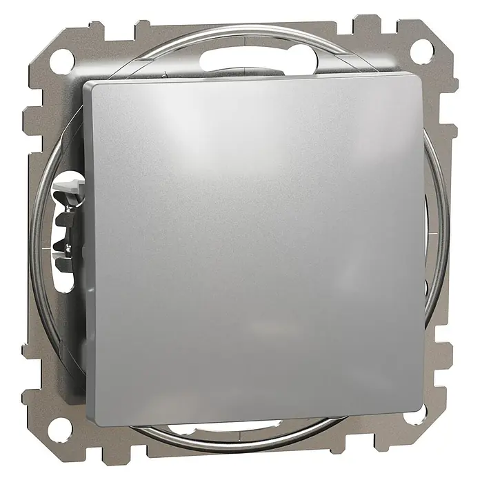 Schneider Electric Sedna Design & Elements Conmutador - Aluminio, 10 AX, En pared - Vista angular