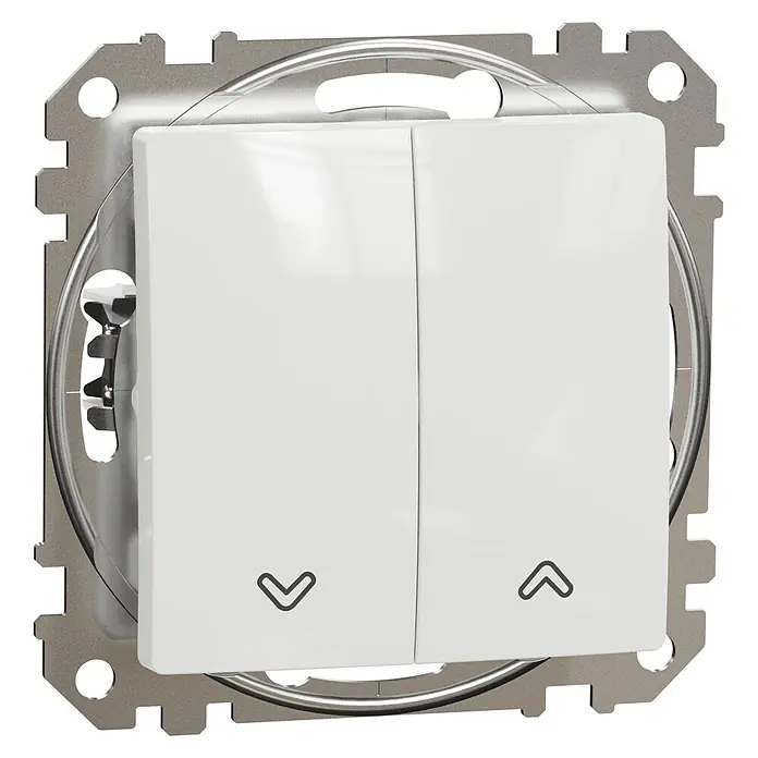 Schneider Electric Sedna Design & Elements Pulsador para persianas - Blanco, 10 A, En pared - Vista angular