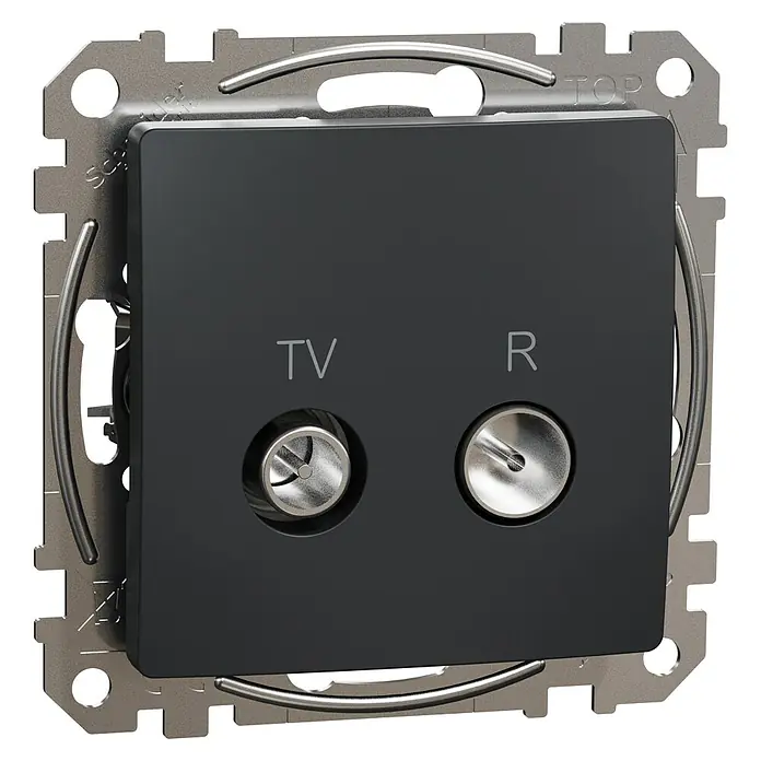 Schneider Electric Sedna Design & Elements Toma TV R 4dB Final - Antracita, En pared - Primer plano