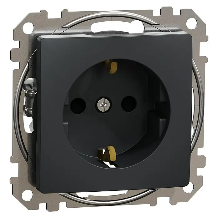 Schneider Electric Sedna Design & Elements Enchufe - Antracita, 16 A, En pared - Primer plano