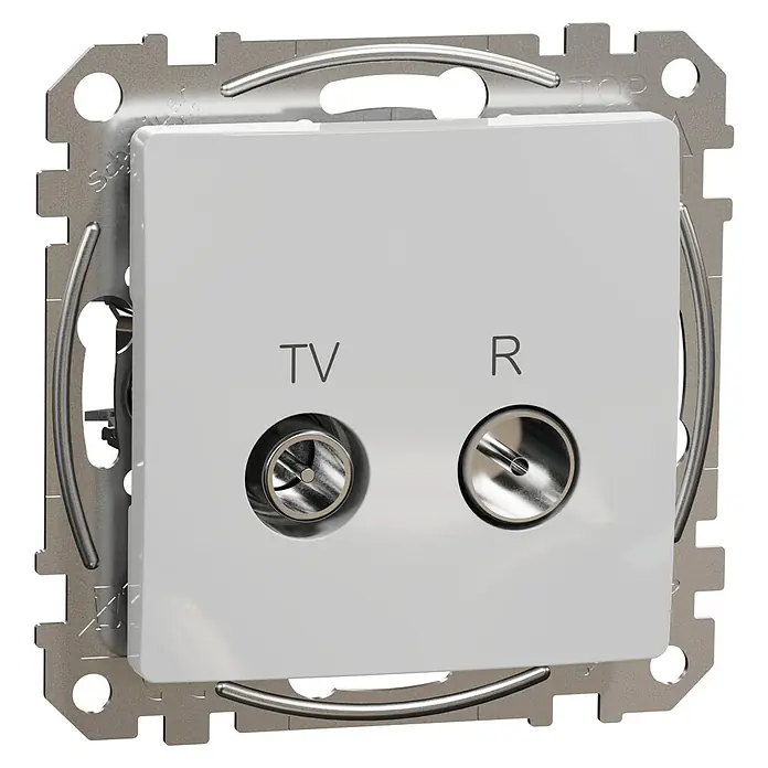 Schneider Electric Sedna Design & Elements Toma TV R 10dB Intermedia - Aluminio, En pared - Primer plano