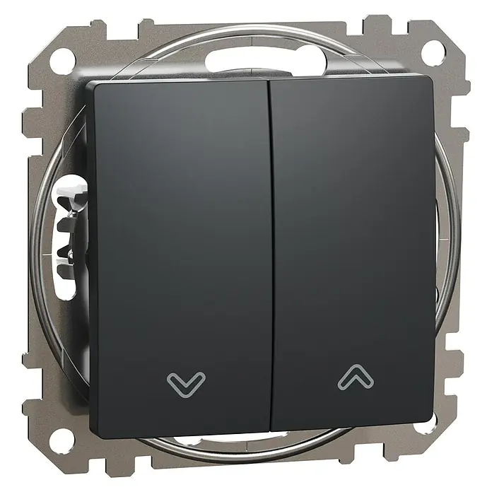 Schneider Electric Sedna Design & Elements Interruptor para persianas - Antracita, 10 AX, En pared - Primer plano