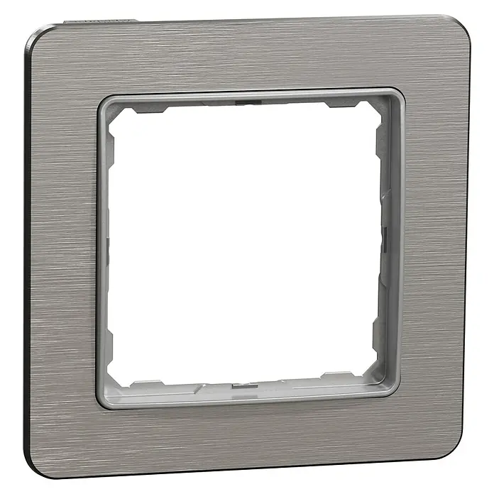 Schneider Electric Sedna Design & Elements Marco - Aluminio cepillado, x 1, Plástico, En pared - Primer plano