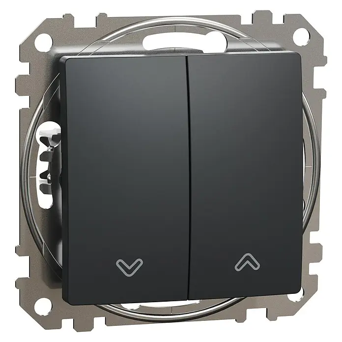 Schneider Electric Sedna Design & Elements Pulsador para persianas - Antracita, 10 A, En pared - Vista angular