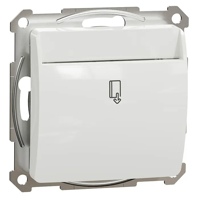 Schneider Electric Sedna Design & Elements Interruptor de tarjeta - Blanco, L x An x Al: 4,2 x 7,1 x 7,1 cm, 8 A - Vista angular