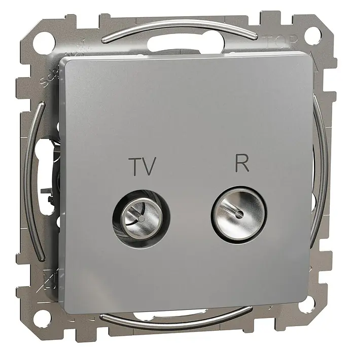 Schneider Electric Sedna Design & Elements Toma TV R 4dB Final - Aluminio, En pared - Vista angular