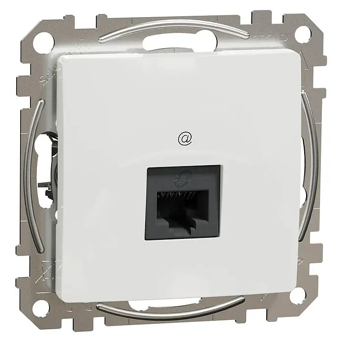 Schneider Electric Sedna Design & Elements Toma de red RJ45 UTP - Blanco, x 1, Plástico, En pared - Vista angular