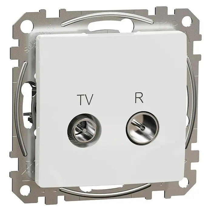Schneider Electric Sedna Design & Elements Toma TV R  7dB Intermedia - Blanco, En pared - Vista angular