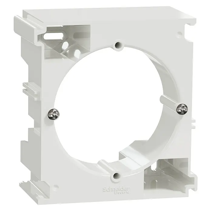 Schneider Electric Sedna Design & Elements Caja de superficie - 4,3 x 7,8 x 8,4 cm, En pared, Blanco - Vista angular