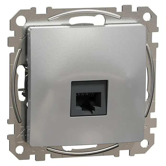 Schneider Electric Sedna Design & Elements Toma de red RJ45 UTP - Aluminio, x 1, Plástico, En pared - Vista angular