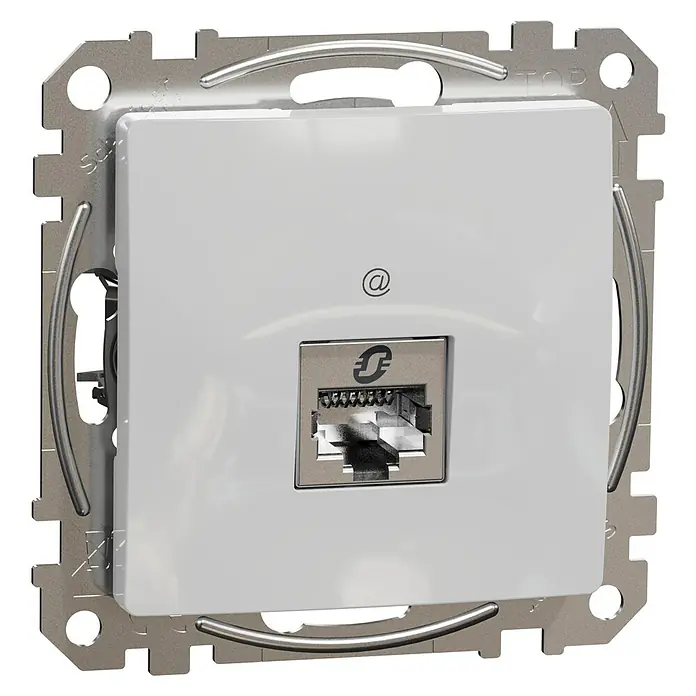 Schneider Electric Sedna Design & Elements Toma de red RJ45 STP - Aluminio, x 1, Plástico, En pared - Vista angular