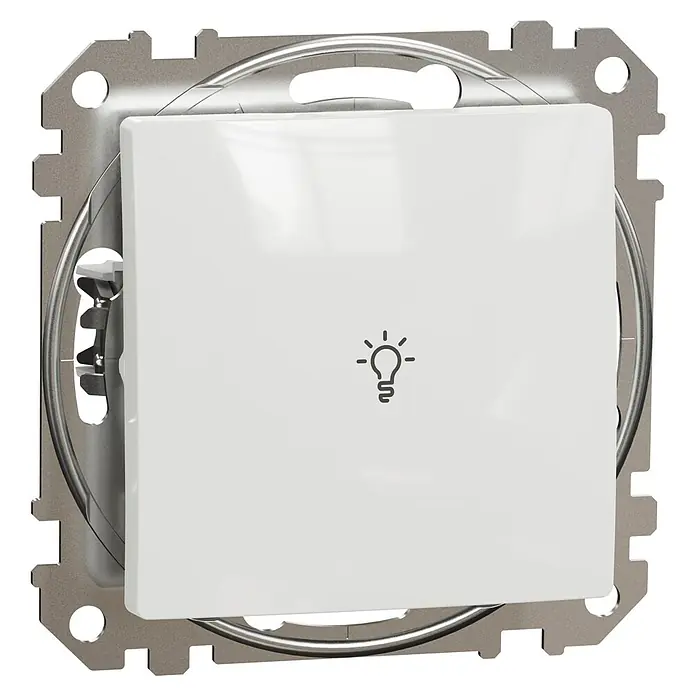 Schneider Electric Sedna Design & Elements Pulsador con luz - Blanco, 10 A, Plástico, En pared - Vista angular