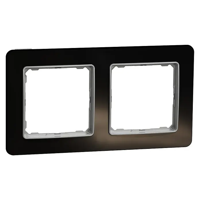 Schneider Electric Sedna Design & Elements Marco - Cristal negro, x 2, Plástico, En pared - Vista angular
