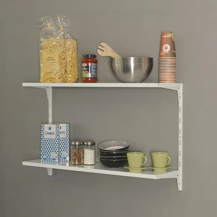 Element System Classic Regal-Set Office 1 RS50 - L x B x H: 22 x 82,8 x 49,6 cm, Traglast: 25 kg/Boden, Weiß - Anwendungsbeispiel