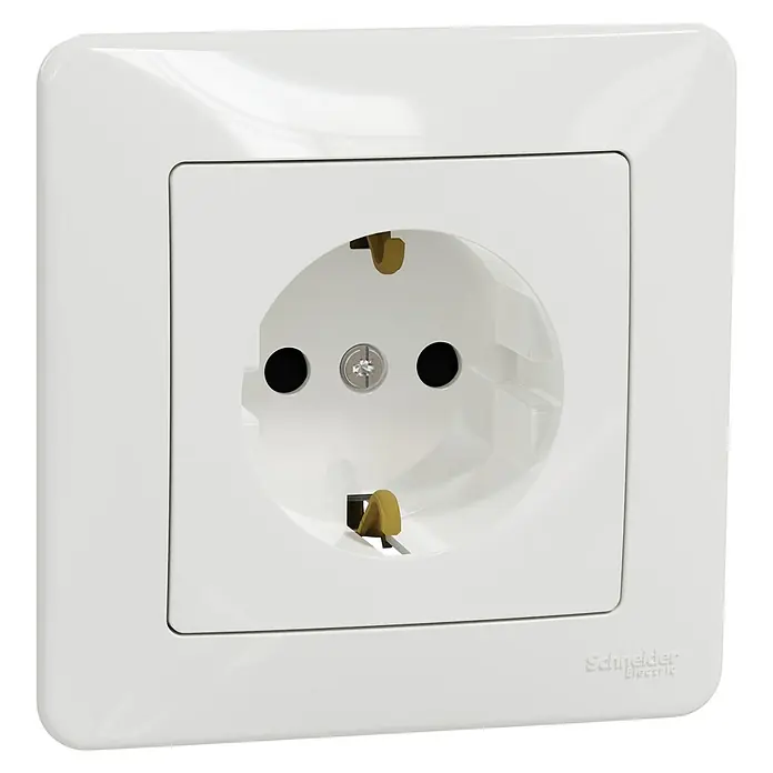 Schneider Electric Sedna Design & Elements Enchufe Monoblock - Blanco, 16 A, En pared - Vista angular