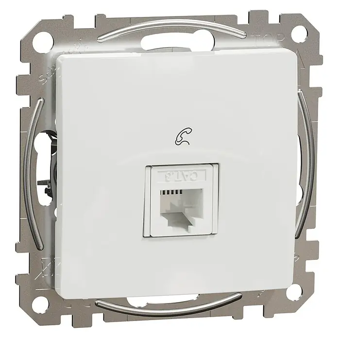 Schneider Electric Sedna Design & Elements Toma de teléfono - Blanco, En pared, x 1 - Vista angular