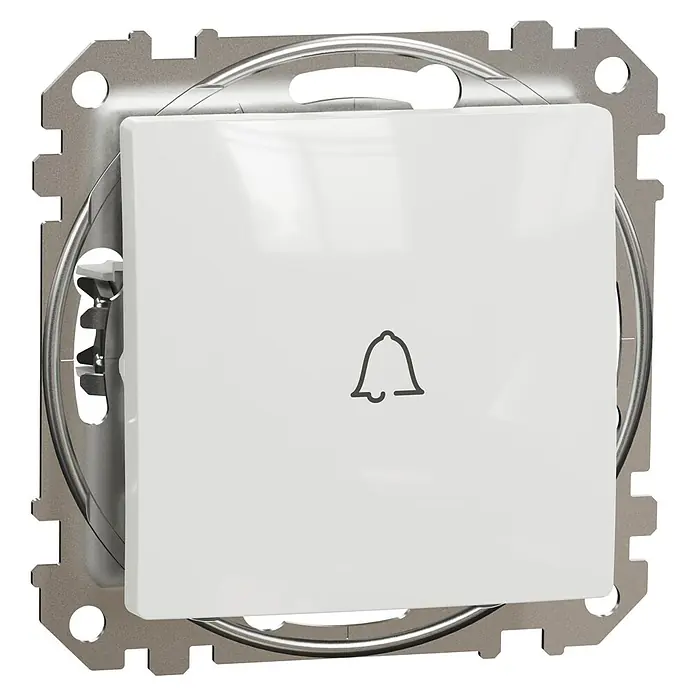 Schneider Electric Sedna Design & Elements Pulsador de timbre - Blanco, 2,4 x 7,3 x 7,3 cm, Plástico - Vista angular