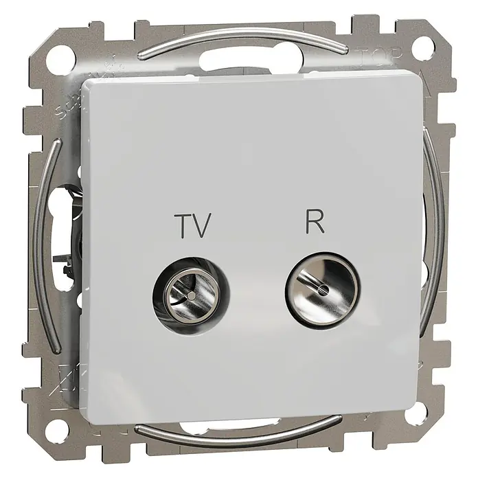 Schneider Electric Sedna Design & Elements Toma TV R 7dB Intermedia - Aluminio, En pared - Vista angular