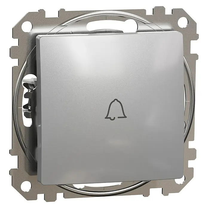 Schneider Electric Sedna Design & Elements Pulsador de timbre - Aluminio, 2,4 x 7,3 x 7,3 cm, Plástico - Vista angular