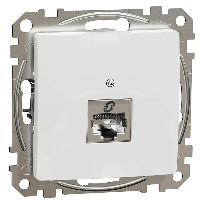 Schneider Electric Sedna Design & Elements Toma de red RJ45 STP - Blanco, x 1, Plástico, En pared - Vista angular