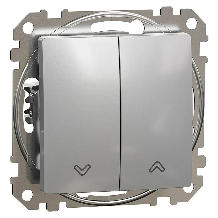 Schneider Electric Sedna Design & Elements Interruptor para persianas - Aluminio, 10 AX, En pared - Vista angular
