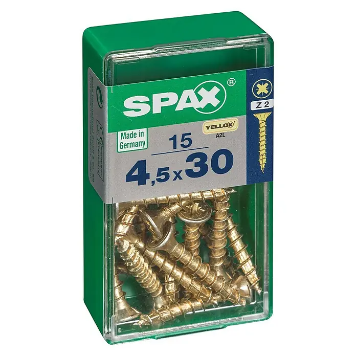 Spax Univerzalni vijak - 4,5 x 30 mm, Puni navoj, 15 kom - Pogled s lijeve strane