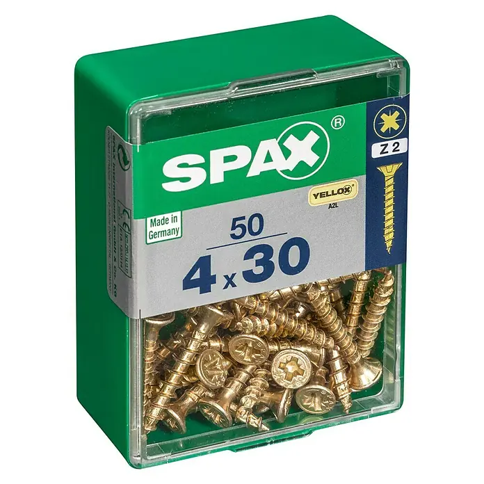 Spax Univerzalni vijak - 4 x 30 mm, Puni navoj, 50 kom - Pogled s lijeve strane